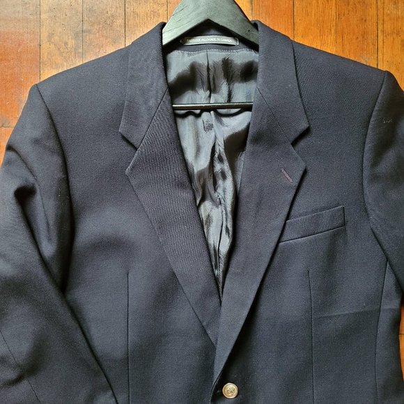 Vintage Jack Fraser Deep Navy Wool Blazer, sz 38S - Picture 5 of 14